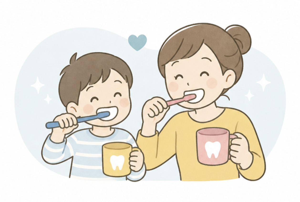 親子で楽しく歯磨き